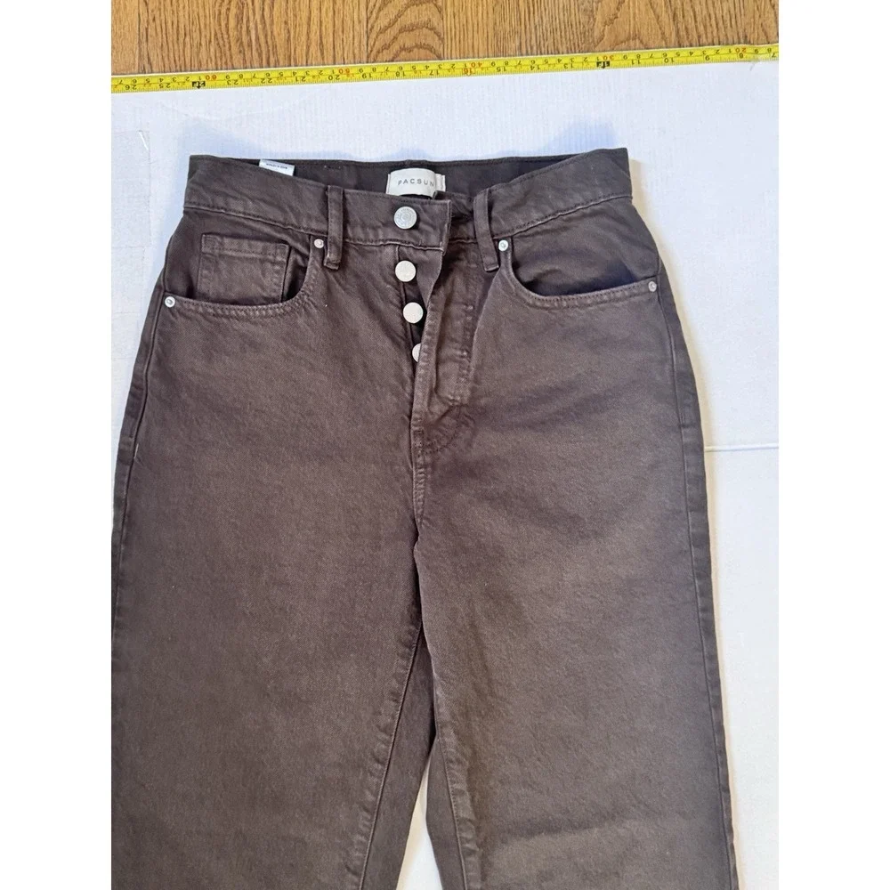 Pacsun Brown High‎ Rise Button Fly Dad Jeans in Women's Size 24